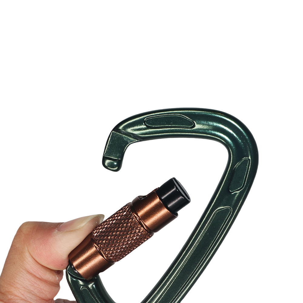 Grampos de mosquetão de escalada resistentes profissionais - travamento automático 25kN